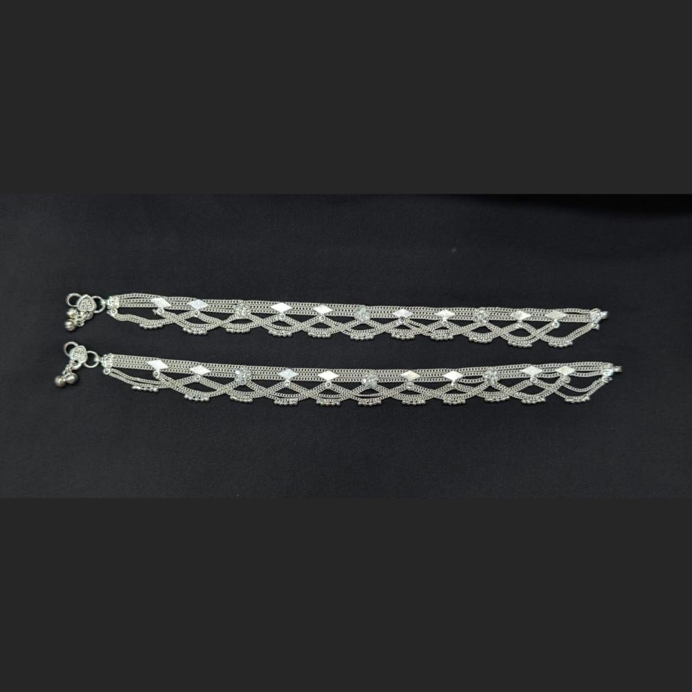 Pooja Bangles Rhodium Finish Sparkling Austrian Stone Payal \ Anklet 
