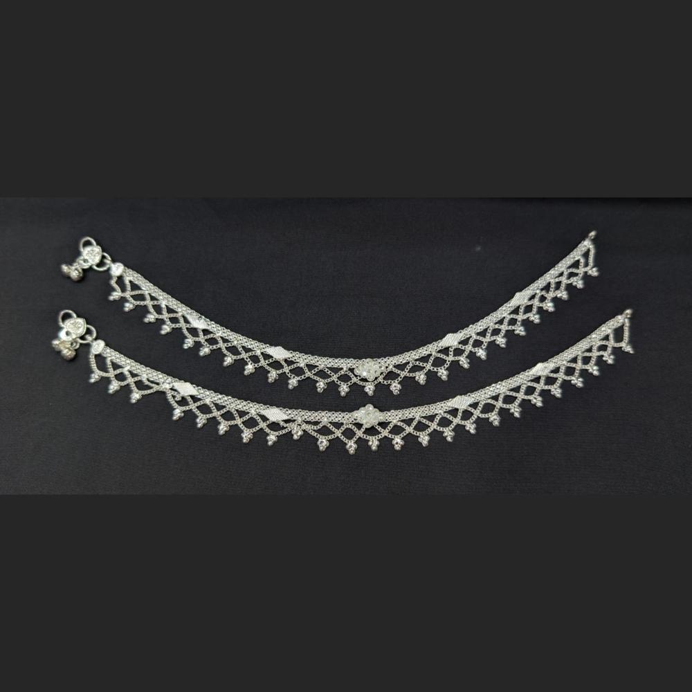 Pooja Bangles Rhodium Finish Sparkling Austrian Stone Payal \ Anklet 