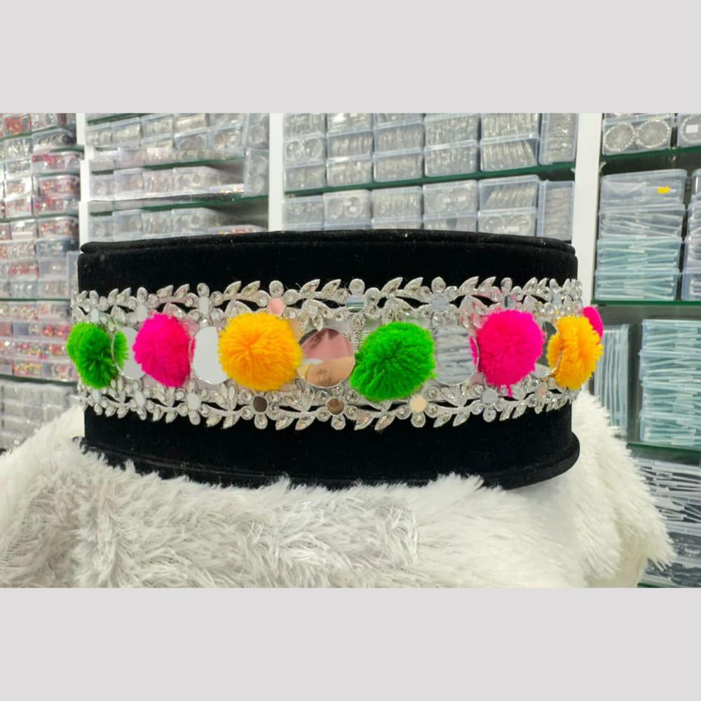 Pooja Bangles Oxidised Plated  Pom Pom And Mirror Kamarbandh