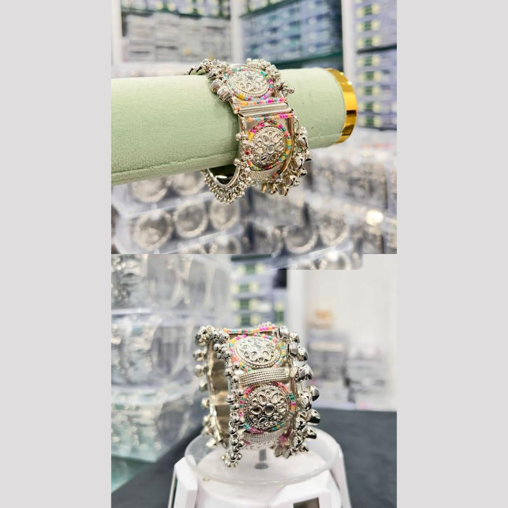 Pooja Bangles Oxidised Plated Beads Openable Kada