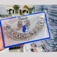 Pooja Bangles Handcrafted Oxidised Pota Stone And Pearl Necklace Set