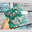 Pooja Bangles Oxidised Plated Fusion Mirror Necklace Set