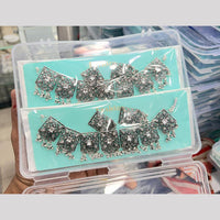 Pooja Bangles Handcrafted Oxidised Pota Stone Necklace Set