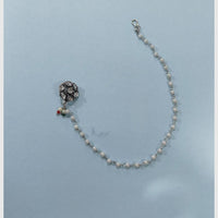 Pooja Bangles Traditional Oxidised Silver Nath With Pearl For Festive Wear