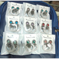 Pooja Bangles Trendy  Monalisa Stone Oxidised Earrings for Traditional Outfits