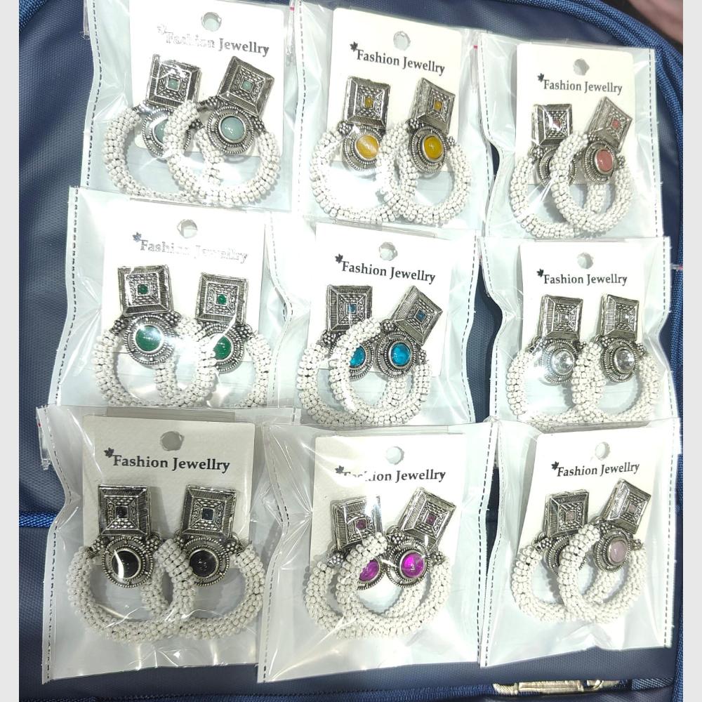 Pooja Bangles Trendy  Monalisa Stone Oxidised Earrings for Traditional Outfits