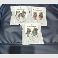 Pooja Bangles Trendy  Monalisa Stone Oxidised Earrings for Traditional Outfits