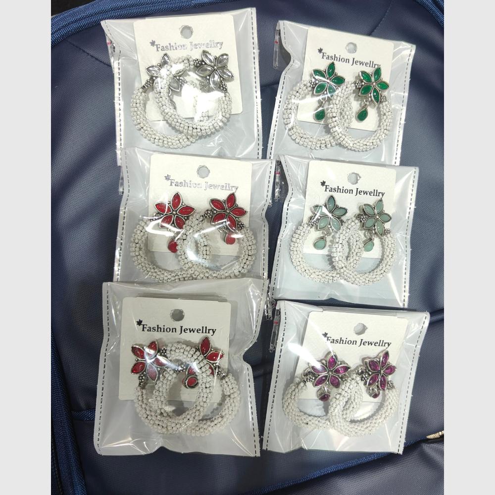 Pooja Bangles Trendy Monalisa Stone Oxidised Earrings for Traditional Outfits