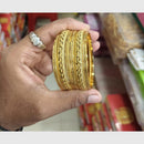 Pooja Bangles Authentic Gold Tone Bangles Set for Bridal, Party, and Cultural Occasions