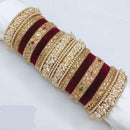 Pooja Bangles Ethnic Traditions Pota Stone And Pearl Bangles Set