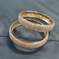 Pooja Bangles Designer Rainbow Austrian Stone Bangle Set