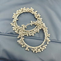 Pooja Bangles Oxidised Plated Ghungroo Statement Bangles Set