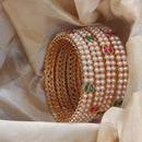 Pooja Bangles Pota And Pearl Bangles For Women Stylish Gold Plated Set For Daily  And Occasion Wear
