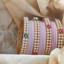 Pooja Bangles Stylish Velvet Bangles With Pota And Pearl Detailing Festive And Wedding Wear