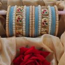 Pooja Bangles Trendy Velvet Bangles Set With Pota And Pearl Work Perfect For Festive And Casual Wear