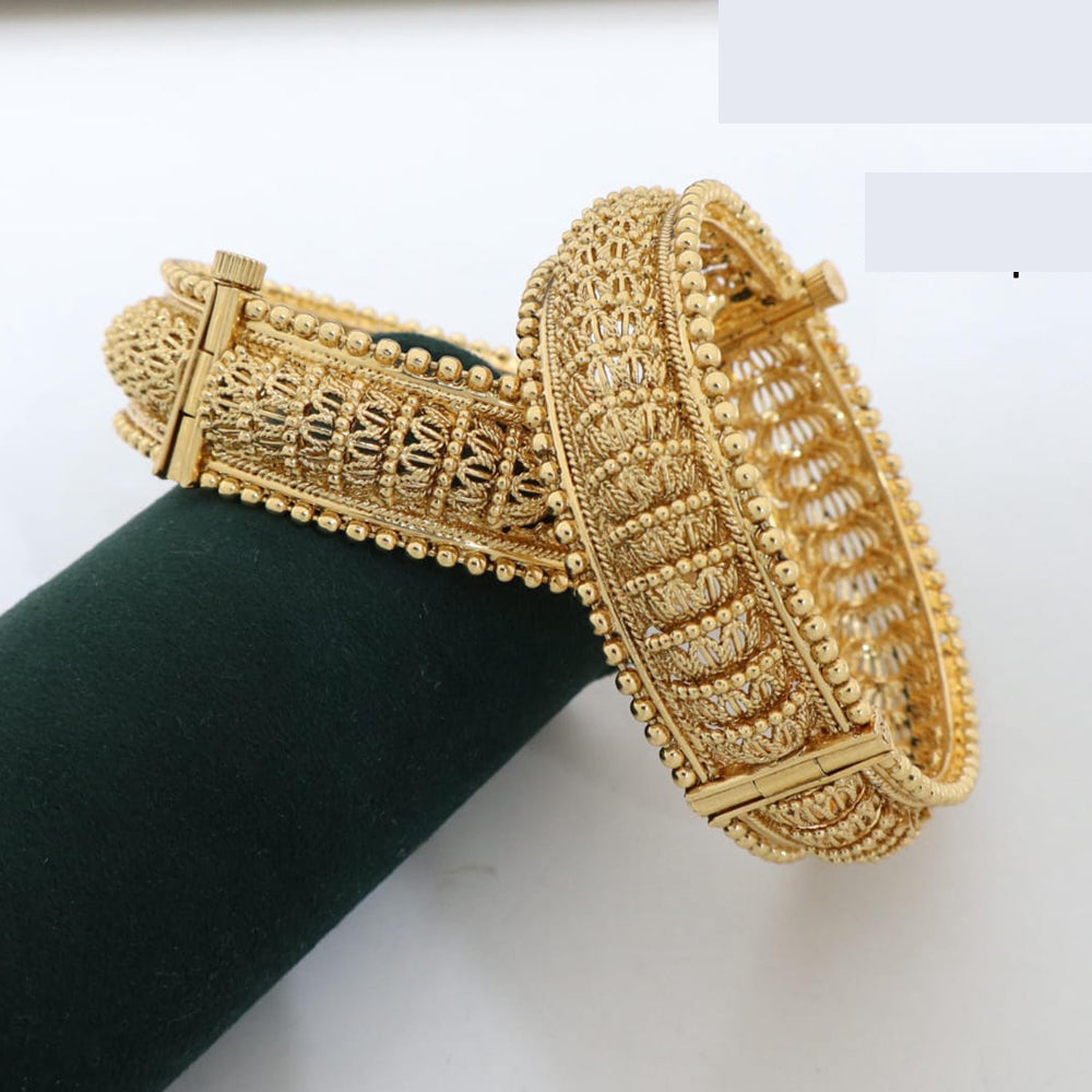Pooja Bangles Traditional Lightweight Gold Plated Openable Kada Bangles For All Occassions