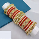 Pooja Bangles Traditional Kundan And Pearl Velvet Bangles Set Perfect For Wedding