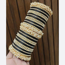 Pooja Bangles Traditional Velvet Pearl Bangles Set for Women