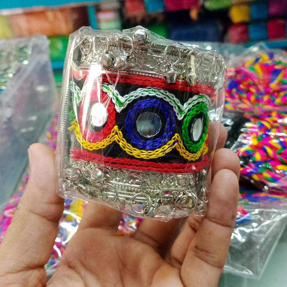 Pooja Bangles Navratri Special Oxidised Plated Mirror Kada