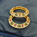 Pooja Bangles Traditional Pota Stone And Pearl Bangles Set