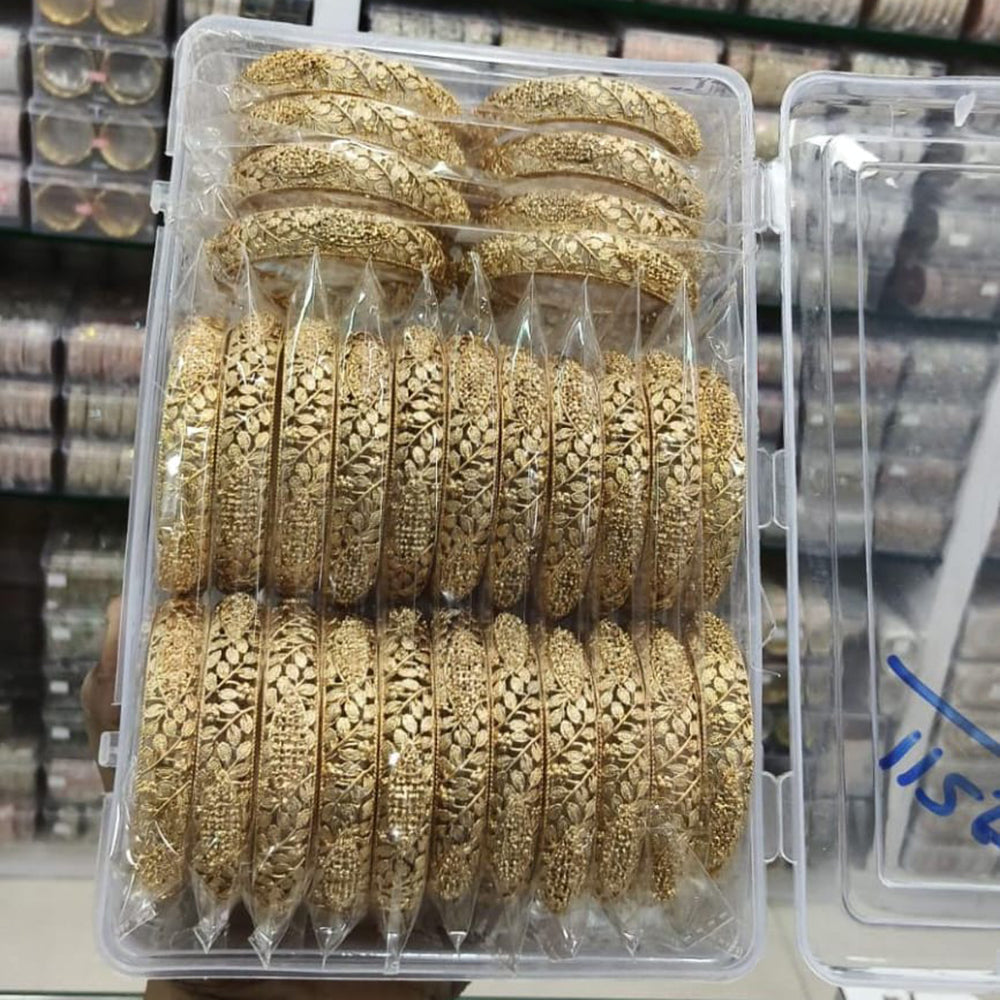 Pooja Bangles Elegant Leaf Design Bangles Set (1  Piece Only)