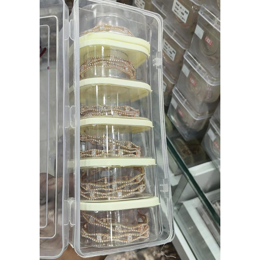 Pooja Bangles Elegant Austrian Stone Bangle Set (1  Piece Only)