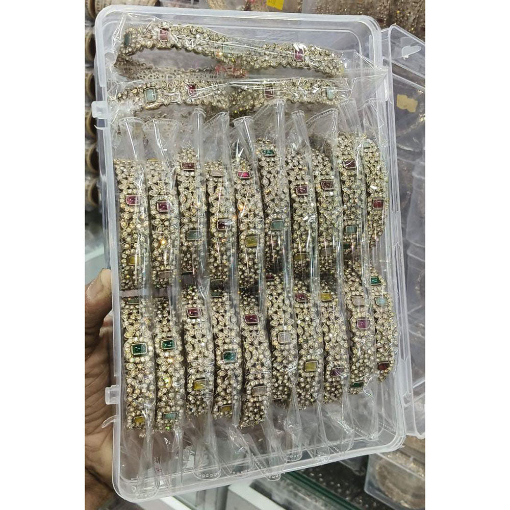 Pooja Bangles Radiant Austrian Stone And Pota Bangles Set
