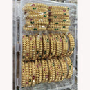 Pooja Bangles Pota Stone Embellished Bangles Set
