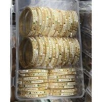 Pooja Bangles Traditional Austrian Stone And Meenakari Bangles Set   (1 Set Only )