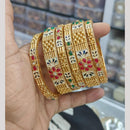 Pooja Bangles Designer Pota Stone And Meenakari Bangles Set   