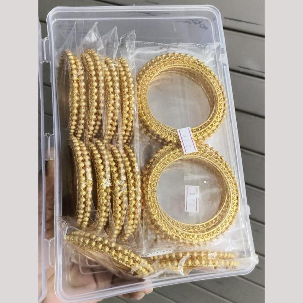 Pooja Bangles Crystal Stone And Pearl Glamorous Bangles Set