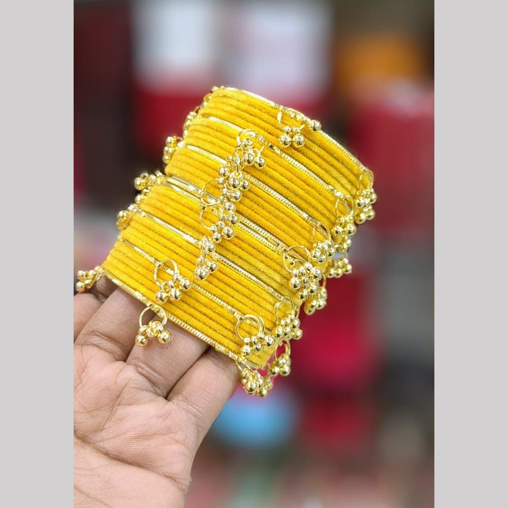 Pooja Bangles Designer Velvet And Pearl Kashmiri Bangles Set