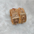 Pooja Bangles Pota Stone And Pearl Designer Openable Bangles Set