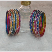 Pooja Bangles Stylish Austrian Stone Multi Color Glass Bangles Set