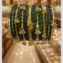 Pooja Bangles Classic Kashmiri Ghungroo Raindrop Glass Bangles Set 