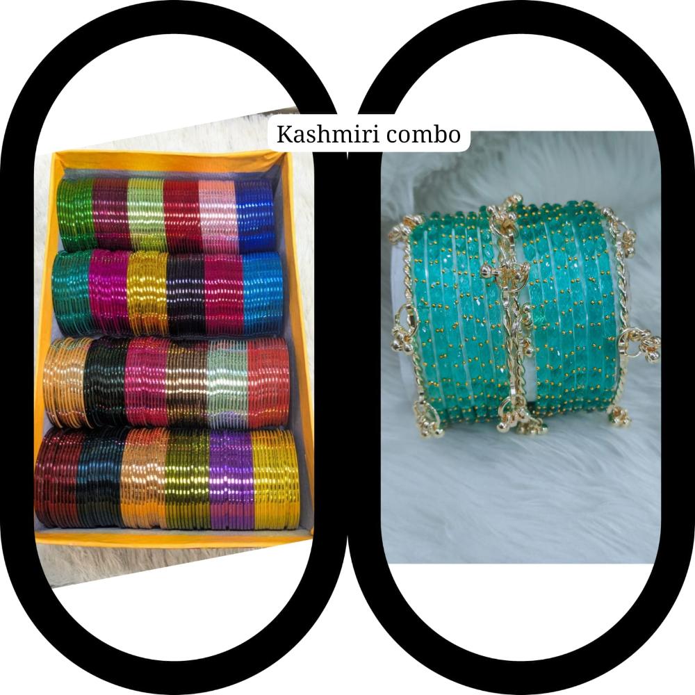 Pooja Bangles Stylish Austrian Stone Mix Color Bangles Set