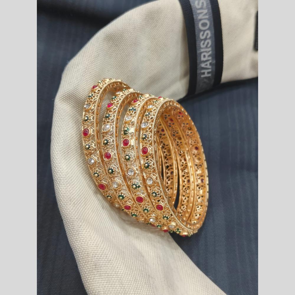 Pooja Bangles Classic Austrian Stone And Meenakari Bangles Set