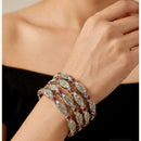 Pooja Bangles Oxidised Finish Pota Stone Designer Bangles Set