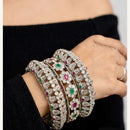 Pooja Bangles Oxidised Finish Austrian Stone Designer Bangles Set