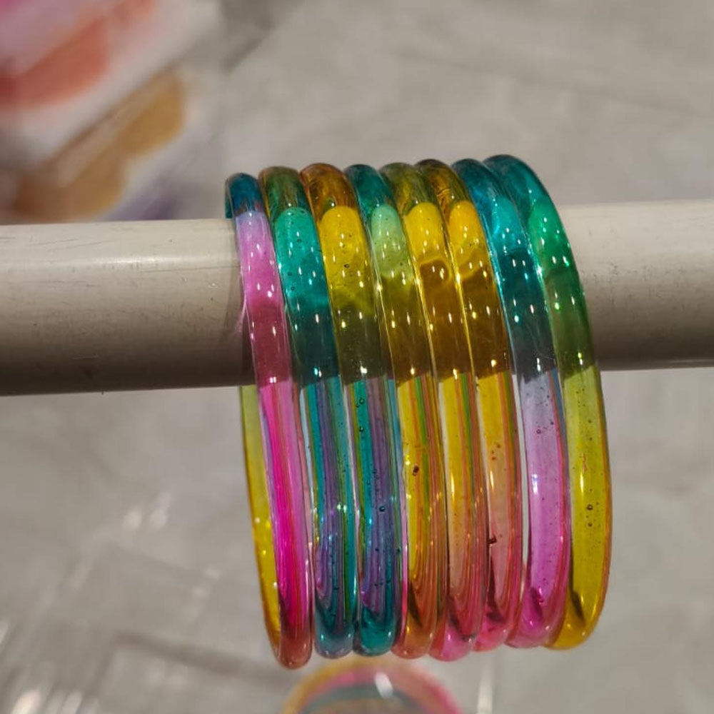 Pooja Bangles Glossy Transparent Jelly Bangles Set