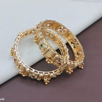 Pooja Bangles Elegant Pota Stone And Austrian Stone Bangles Set