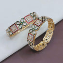 Pooja Bangles Elegant Crystal Stone And Meenakari Bangles Set