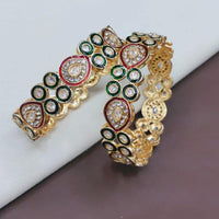 Pooja Bangles Elegant Crystal Stone And Meenakari Bangles Set