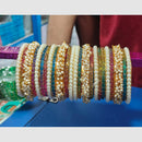 Pooja Bangles Sparkling Raindrop And Pearl Designer Bangles Set for Women