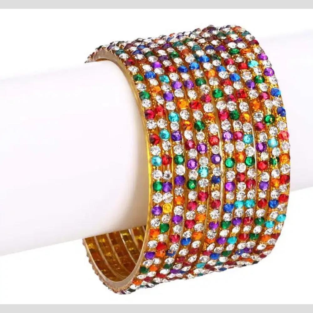 Pooja Bangles Multi Color Austrian Stone Wedding Wear Bangles Set