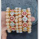 Pooja Bangles Elegant Meenakari Pearl And Pota Stone Bangles Set 