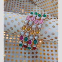 Pooja Bangles Pota Stone And Pearl Designer Bangles Set