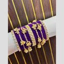 Pooja Bangles Kundan Stone Pearl Kashmiri Glass Designer Bangles Set