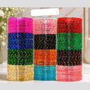 Pooja Bangles Raindrop Multi Color Special Occasion Glass Bangles Set