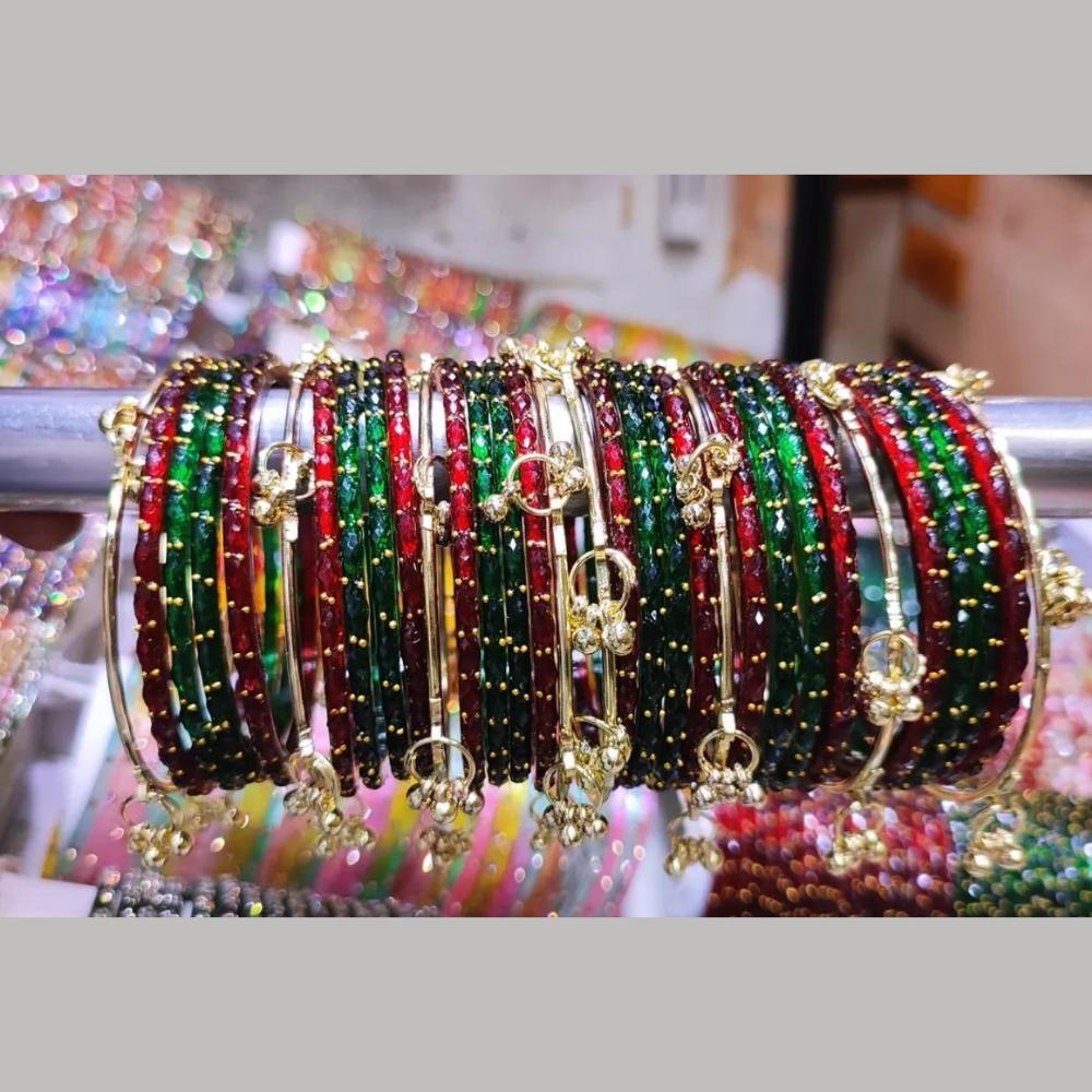 Pooja Bangles Raindrop Glass Traditional Kashmiri Bangles Set
